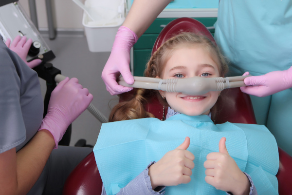 Small child having sedation dentistry